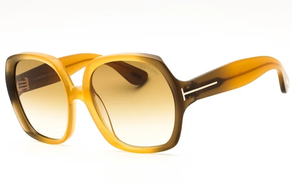 NWT Tom Ford FT1221-41F Yellow Oversized 60mm Sunglasses